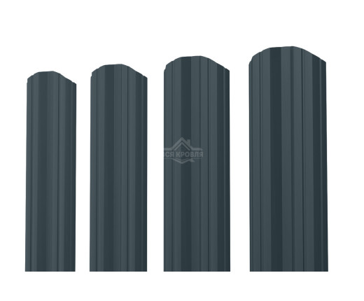 Евроштакетник М-образный фигурный 0.5 Полиэстер RAL 7016