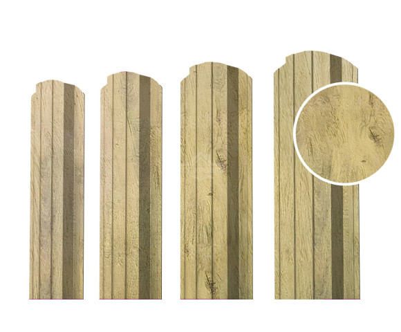 Евроштакетник П-образный фигурный 0.5 Printech Винтаж светлый