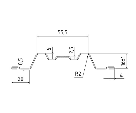 Евроштакетник П-Премиум фигурный 0.5 MAT RR-32