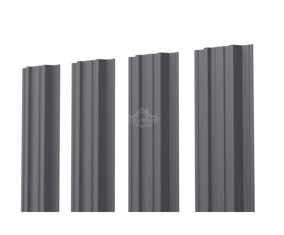 Евроштакетник П-Премиум прямой 0.4 Полиэстер двусторонний RAL 7024
