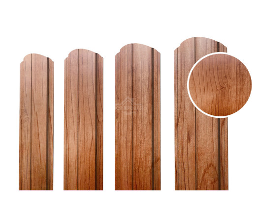 Евроштакетник ПД-образный фигурный 0.5 Printech Светлое дерево