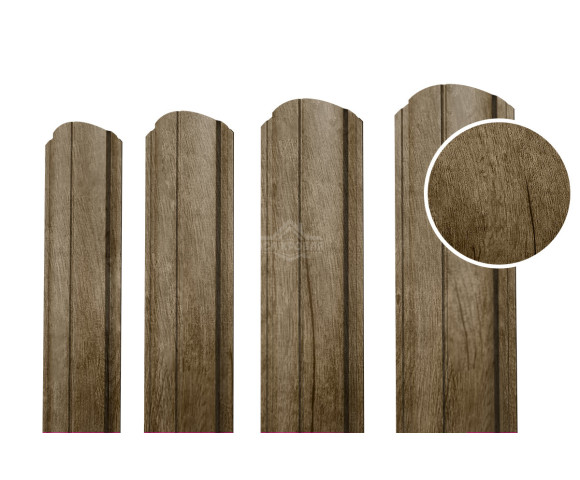 Евроштакетник ПД-образный фигурный 0.5 Printech Винтаж темный