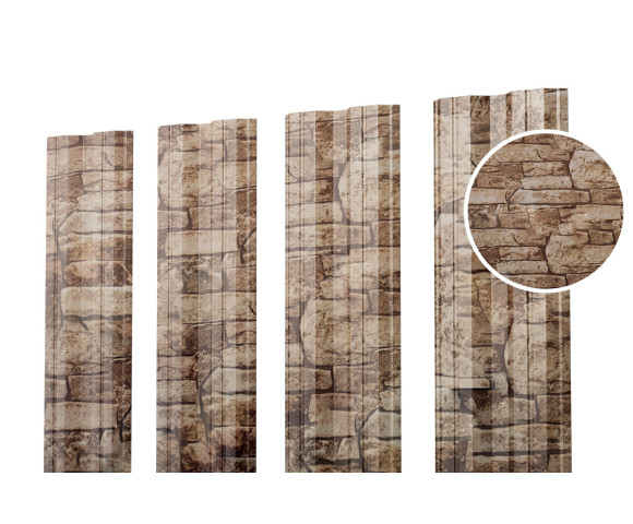 Евроштакетник М-образный 0.5 Printech Дикий камень