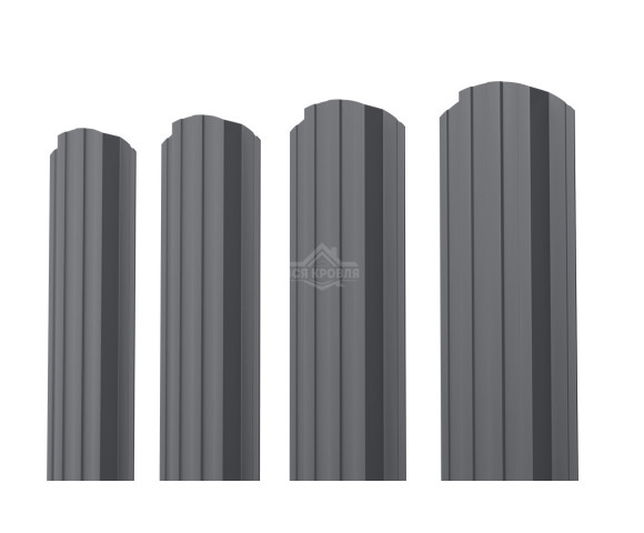 Евроштакетник П-образный фигурный 0.5 MAT RAL 7024