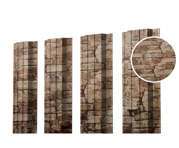 Евроштакетник П-образный прямой 0.5 Printech Дикий камень