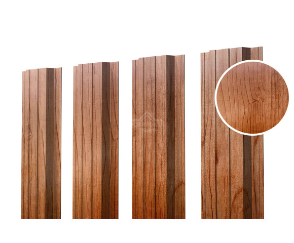 Евроштакетник П-образный прямой 0.5 Printech Светлое дерево