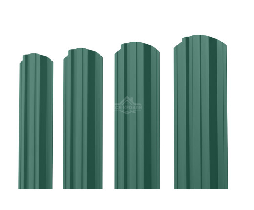 Евроштакетник П-Премиум фигурный 0.5 Pural RAL 6005