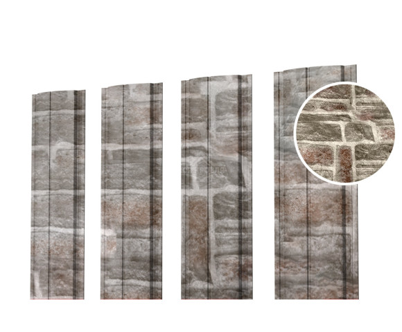 Евроштакетник ПД-образный прямой 0.5 Printech Камень песчаник