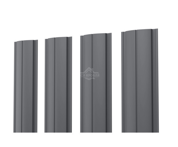 Евроштакетник ПД-образный прямой 0.5 Pural RAL 7024