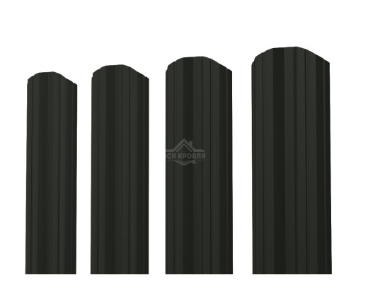 Евроштакетник М-образный фигурный 0.45 Texture RAL 9005