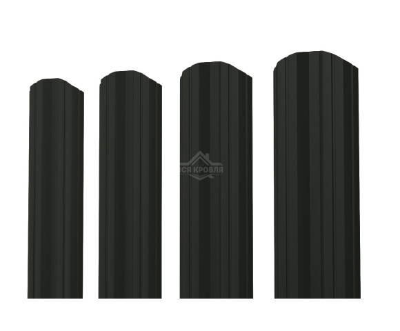 Евроштакетник М-образный фигурный 0.45 Texture RAL 9005