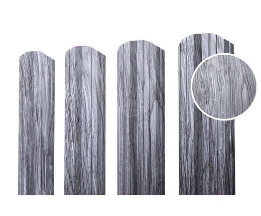 Евроштакетник М-образный фигурный 0.5 Printech Дымчатый дуб