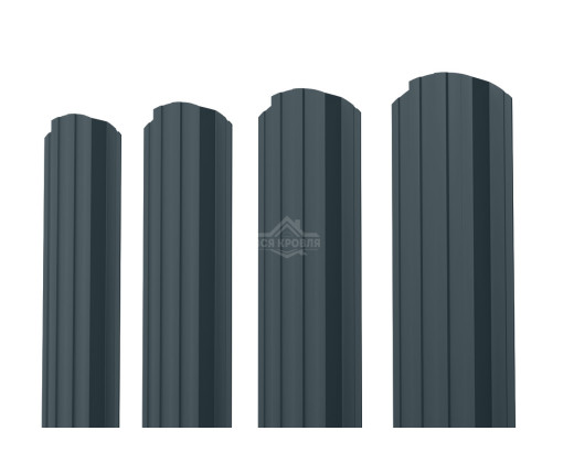 Евроштакетник П-образный фигурный 0.5 Полиэстер RAL 7016