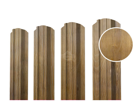 Евроштакетник П-Премиум фигурный 0.5 Printech Каштан