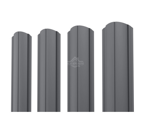 Евроштакетник ПД-образный фигурный 0.4 Полиэстер RAL 7024