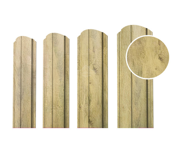 Евроштакетник ПД-образный фигурный 0.5 Printech Винтаж светлый