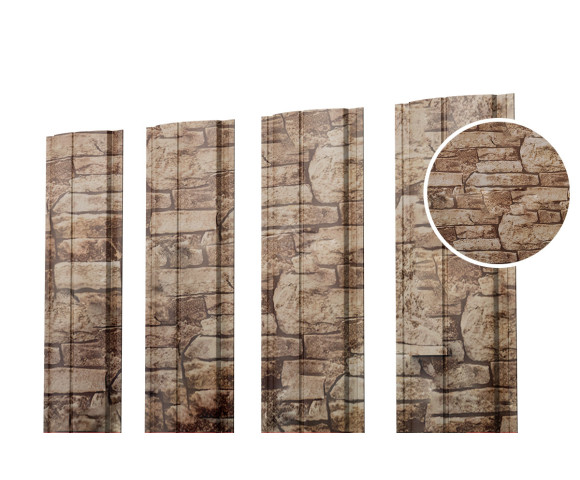 Евроштакетник ПД-образный прямой 0.5 Printech Дикий камень