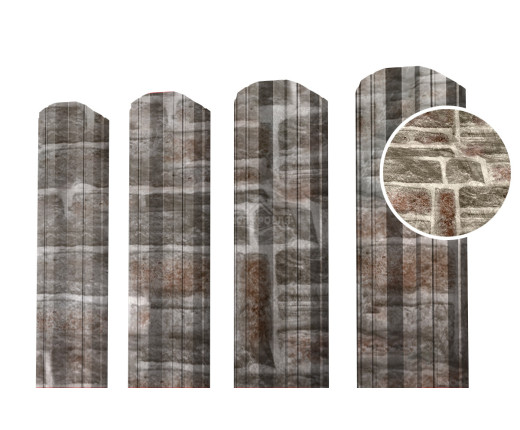 Евроштакетник М-образный фигурный 0.5 Printech Камень песчаник