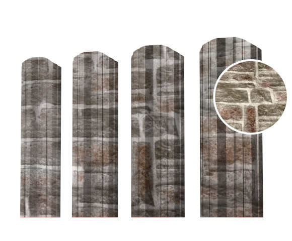 Евроштакетник М-образный фигурный 0.5 Printech Камень песчаник