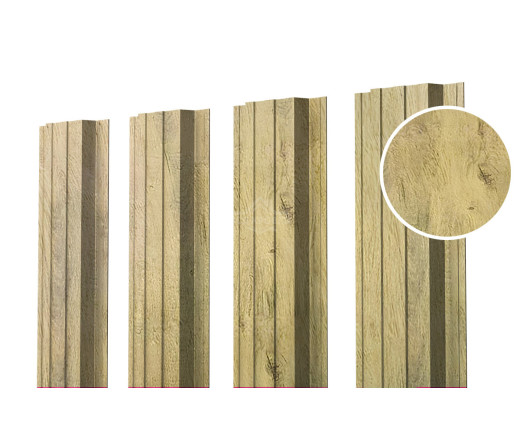 Евроштакетник П-образный прямой 0.5 Printech Винтаж светлый