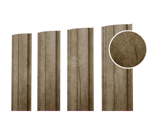 Евроштакетник ПД-образный прямой 0.5 Printech Винтаж темный