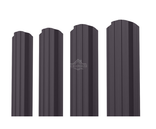 Евроштакетник П-образный фигурный 0.5 MAT RAL 8019