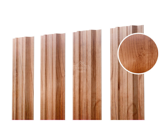 Евроштакетник П-Премиум прямой 0.5 Printech Светлое дерево