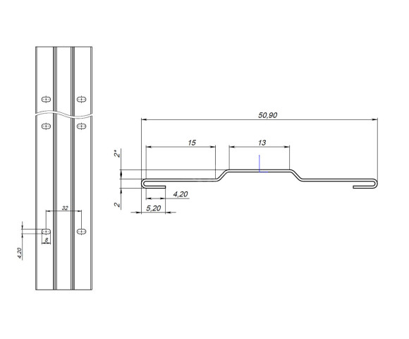 Планка усиливающая 0.5 MAT RAL 3005