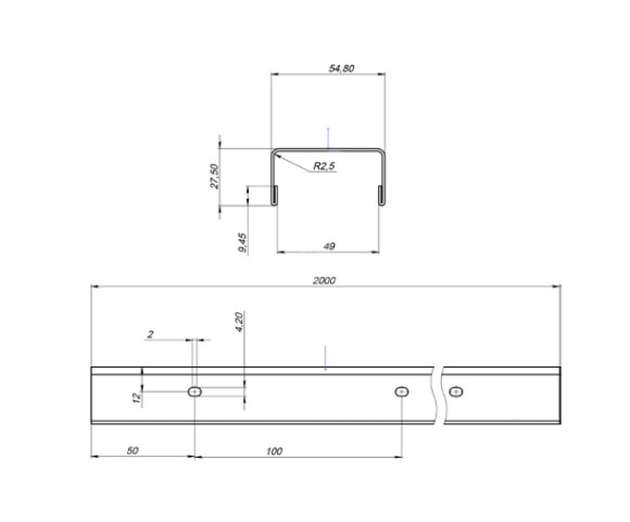 Профиль П-образный 0.5 Полиэстер RAL 3005