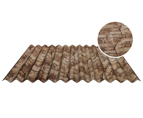 Гофролист С-18 0.5 Printech Дикий камень (гофра)