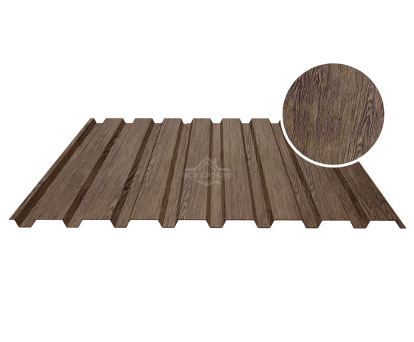 Профнастил стеновой С-20А 0.5 Printech Античный дуб