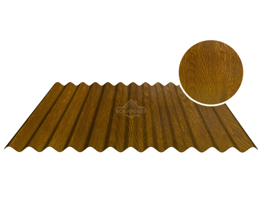 Гофролист С-18 0.5 Printech Золотой дуб (гофра)