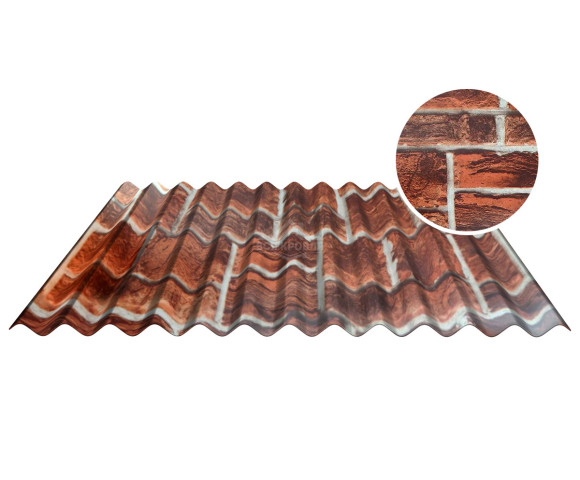 Гофролист С-18 0.5 Printech Кирпич (гофра)