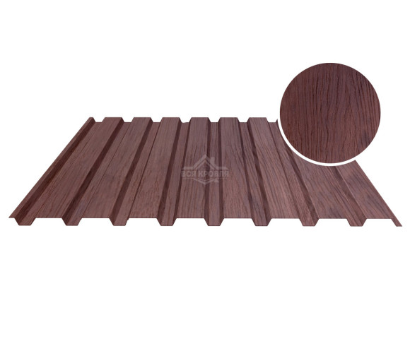 Профнастил стеновой С-20А 0.5 Printech Темное дерево