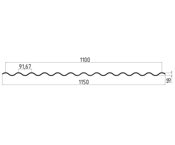 Гофролист С-18 0.35 Zn (гофра)