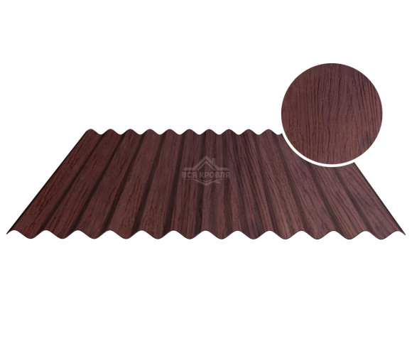 Гофролист С-18 0.5 Printech Темное дерево (гофра)